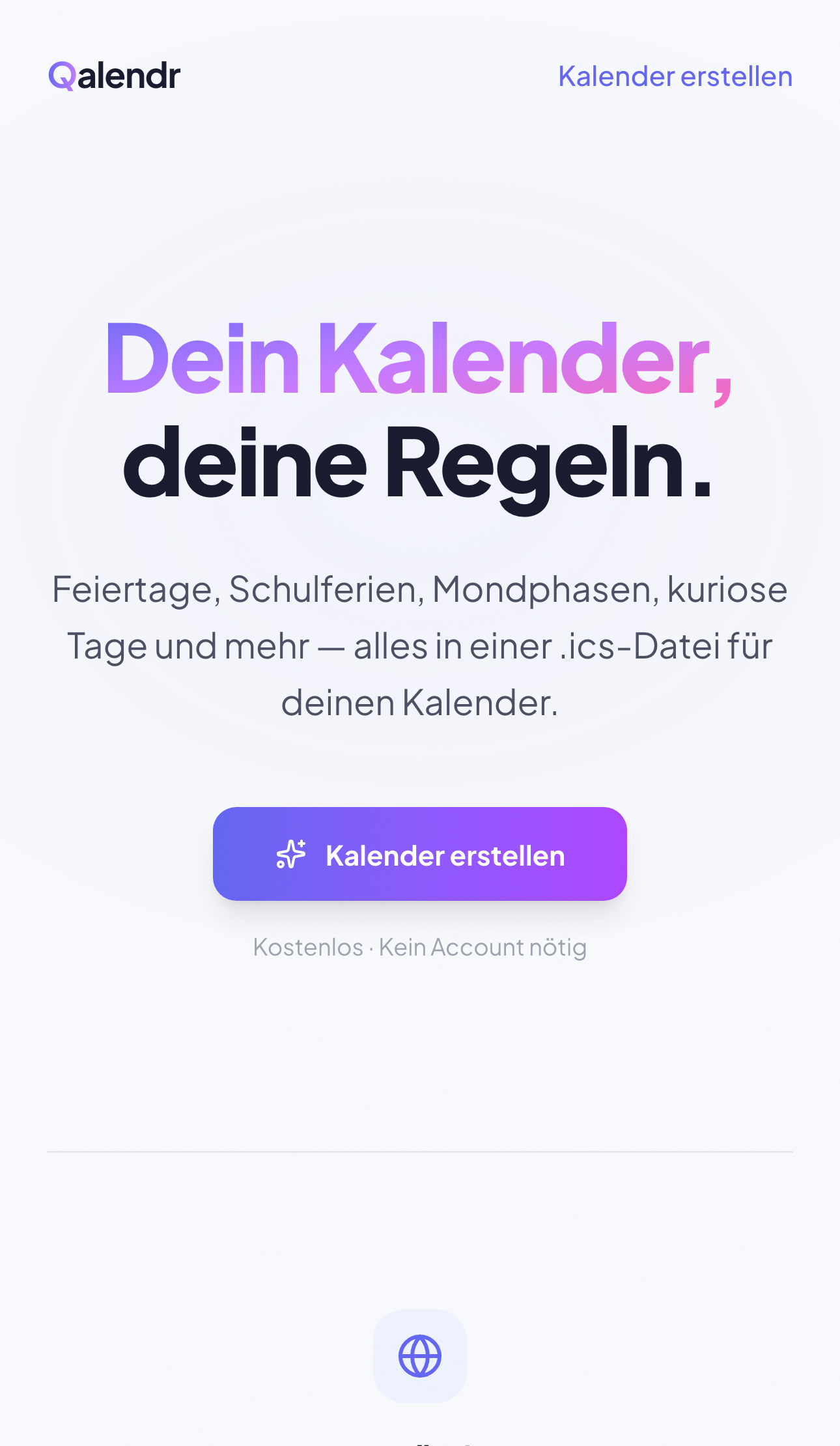 Qalendr App Screenshot